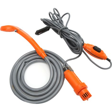 Pommeau de douche de camping extérieur avec adaptateur allume-cigare 12 V pour le camping, la randonnée, les camping-cars et le lavage des animaux de compagnie en voiture. (1/5)