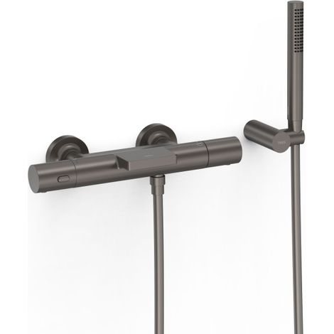 Robinet thermostatique mural pour baignoire et douche Over-wall Graphite - TRES 19017428GR