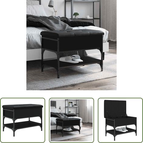 Flurbank - Schuhbank Schwarz 62x42x45 cm Holzwerkstoff (1/5)