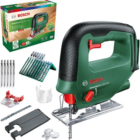 Bosch Home et Jardin 0603011101 Bosch UniversalSaw 18V-100 (sans batterie, système de 18 V, avec jeu de 15 lames de Saw de jigsaw, in Box) - de Edition Amazon