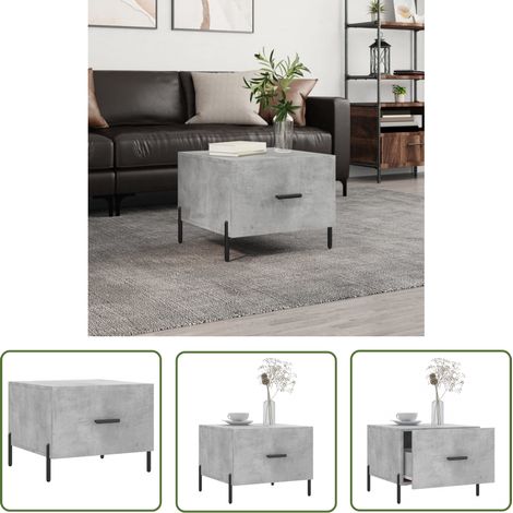The Living Store Couchtisch Betongrau 50x50x40 cm Holzwerkstoff - Couchtisch - Wohnzimmerstil - Holzmöbel - Industriel Design - Betonoptik (1/5)