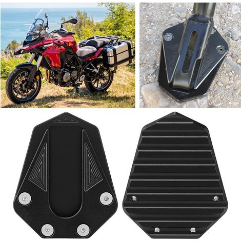 Anti-Rutsch-Set für Motorradständer, Fußverbreiterung kompatibel mit Benelli TRK 502 (Schwarz) (1/5)