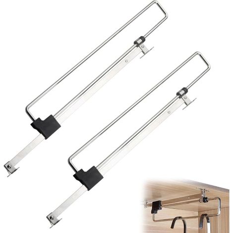 (Argent) 2 Pièces Tringle Coulissante Penderie, 25cm Tringle à Vêtements Extensible, Porte Cintre Coulissant, Barre de Penderie pour les Armoires et Les Zones de Rangement (1/5)