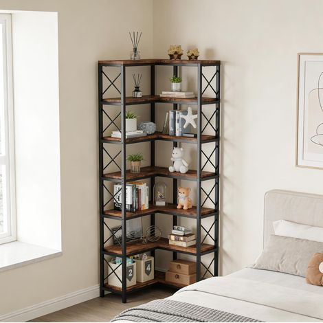 Mobile angolare 14 vani metallo e legno 117 cm OKMYHOME (1/5)
