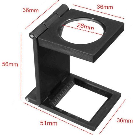 Loupe de Table Compte-fils, Pliable Compteur de fils en métal, grossissement de 10x, loupe de lecture pour travail, bureau maison, réparation, hobby, artisanat, journaux,Loupe (1/4)