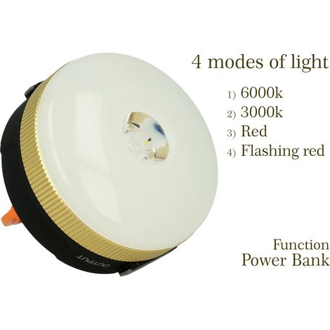 Lampada Led Ricaricabile Da Campeggio Pesca Forma Lanterna 4 Modalita Esterno Ricarica Telefono Per Emergenza (1/3)