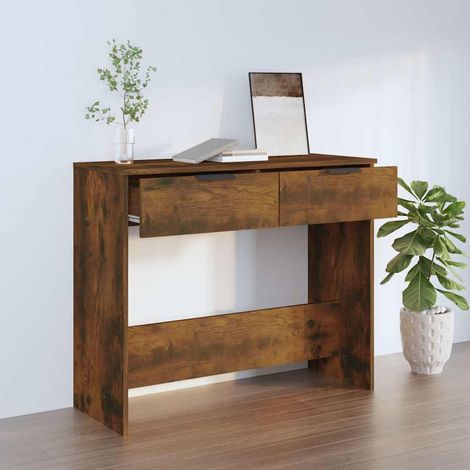 Table console-Table d'entrée Chêne fumé 90x36x75 cm Bois d'ingénierie (1/5)