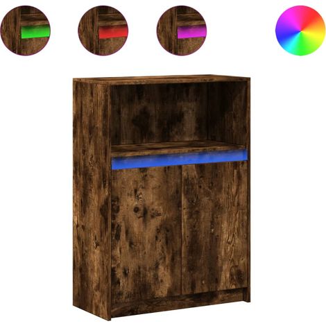 Maison Exclusive - Credenza con LED Rovere Fumo 72x34x100 cm in Legno Multistrato