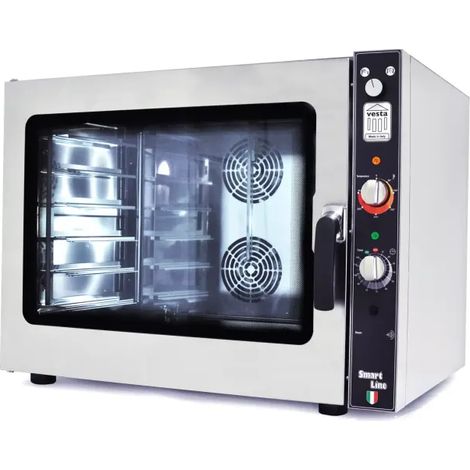 Four à convection professionnel - 6 x 600x400 mm - Manuel - Vapeur - 50-270°C - Double vitrage - 230V - Vesta