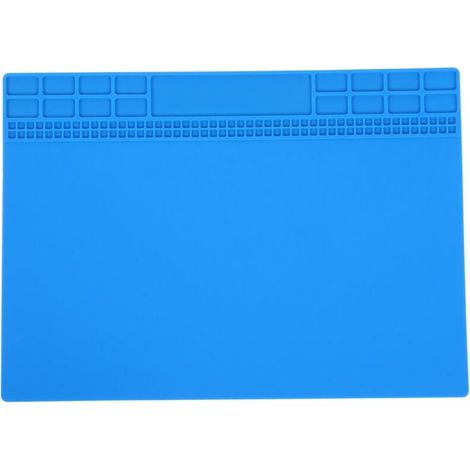 Tapis De Soudage Silicone Résistant À La Chaleur 350x250x4mm Pour Électronique Outils Bleu Foncé (1/4)