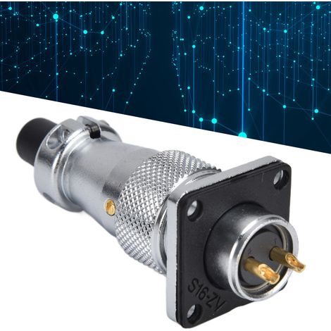 Adaptateur de connexion aviation métallique 2 broches, étanche en alliage de zinc WS16, pour courant alternatif 500V (1/5)