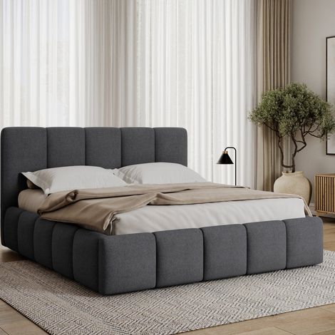 Cama con cajón 140x200 somier incluido Klaus Gris (1/5)