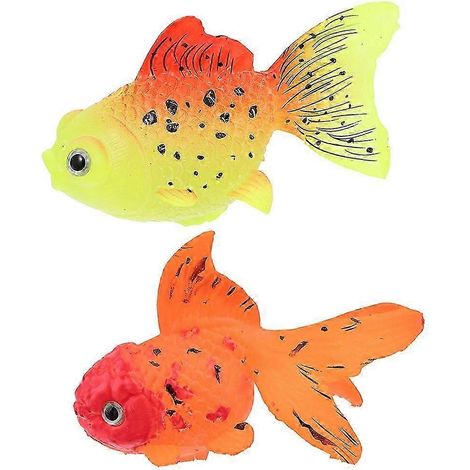 Deux modèles de poissons flottants et réalistes pour aquariums, statues de poissons éclairées de façon créative, durables et résistantes à l'usure. (1/5)