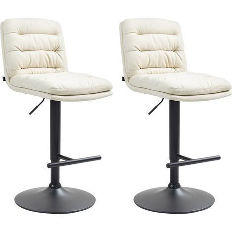 2er Set Barhocker Damar Stoff creme schwarz