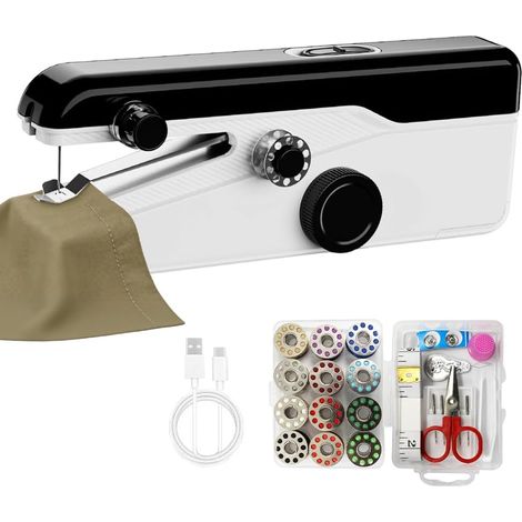 Mini Machine a Coudre Portative, Électrique Machine à Coudre Débutant, 2 Modes Machine a Coudre a Main, Facile à Utiliser, Sewing Machine Adaptée aux DIY, Vêtements, Voyages, Famille (Noir) (1/5)