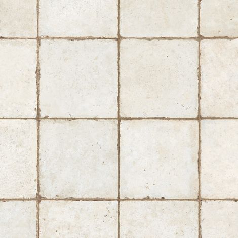 Carrelage Vintage effet Carreau ciment Blanc 45,2x45,2x0,95 cm In&Out Sparta - Sol et mur intérieur et Sol extérieur (vendu par carton de 1,02 m²) - RO'MA CARRELAGE