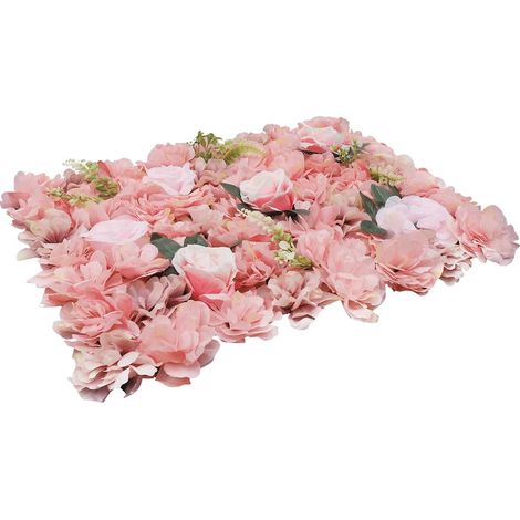 Panel floral, paquete de 12, diseño de seda artificial, rosa. (1/2)
