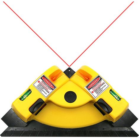 RHG Instrument laser à angle droit 90 degrés, Outil de carrelage mural, Niveau pour sol en angle droit, Caractéristiques jaunes