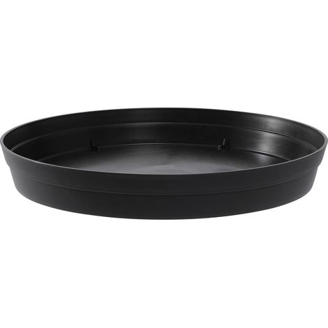 EDA – Soucoupe en polypropylène Ø28 cm x H4.5 cm – Résistante au gel et UV – Pour pots de fleurs ronds 23L – Fabriquée en France