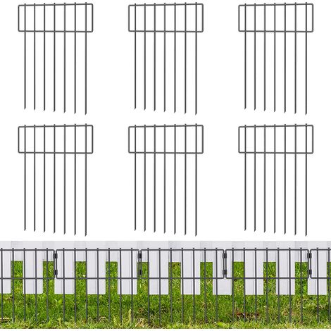 Lot de 6 barrières pour animaux de jardin, total 16.7 Inch(H) X 20.8 Ft(L)clôture de jardin décorative, défense de piquets de sol pour chiens et lapins (1/5)