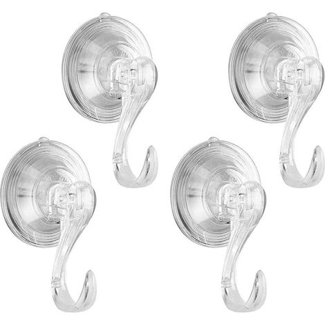 Ganci a ventosa trasparenti ultra resistenti – Set da 4, rimovibili, per bagno e cucina