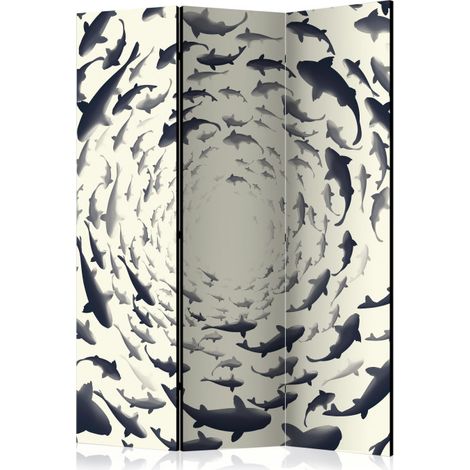 Paravent 3 Volets "Fish Swirl" 135x172cm (1/2)