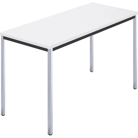 Tables rectangulaires, tube carré chromé, 1200 x 600 mm blanc (1/4)