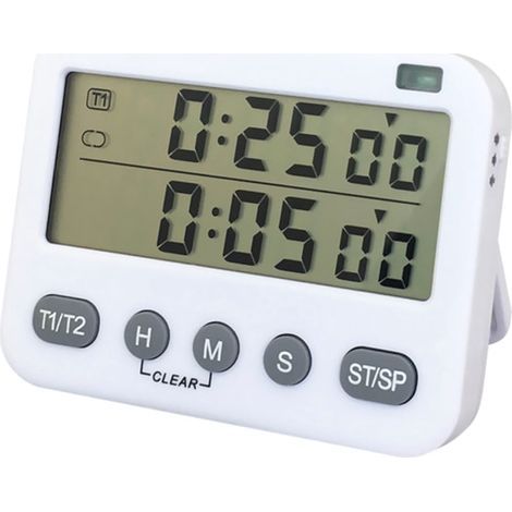 Magnetischer Countdown-Timer mit doppelter Digitalanzeige, ideal für die Küche, sekundengenau, 3 einstellbare Einstellungen. (1/5)
