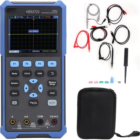 Oscilloscope portatif HDS272S 70MHz, multimètre, Source de Signal, générateur de forme d'onde (1/5)