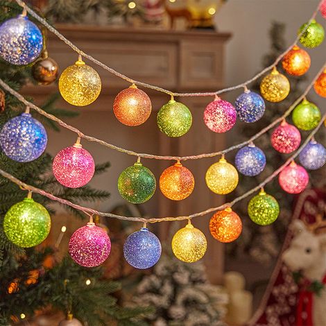 Guirlande Lumineuse LED - 10 Ampoules Multicolores - 200 cm - Fonctionne sur Piles AA - Pour Décoration Intérieure et Extérieure (1/5)