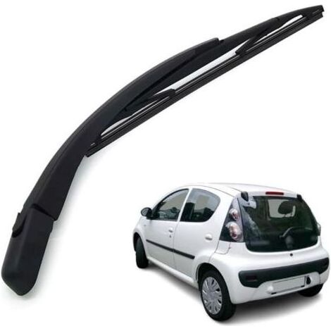 Pair Bras Essuie Glace Arrière et Balai Essuie Glace, Arrière de Bras d'Essuie-Glace en Caoutchouc Naturel Toutes Saisons Kit Compatible avec Citroen C1 2005-2014 (1/5)