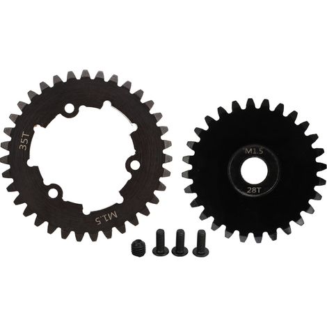Engrenage droit RC 35T en acier résistant à l'usure, précision M1.5, jeu pignon et couronne pour TRAXXAS 1/5 6S 28T, fabrication soignée. (1/5)