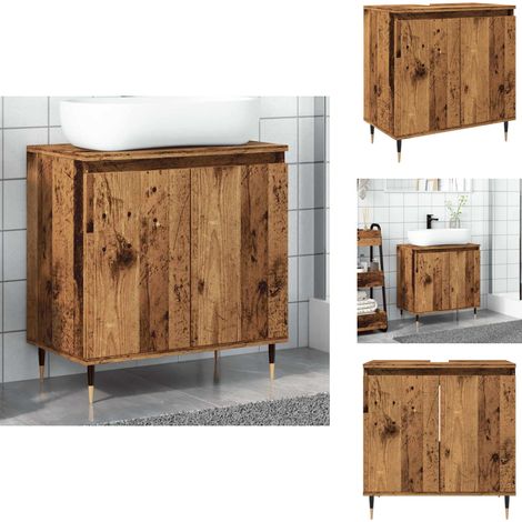 Badschrank Altholz-Optik 58x33x60 cm Holzwerkstoff - Badschrank - Badschränke - Badezimmerschrank - Schrank (1/5)