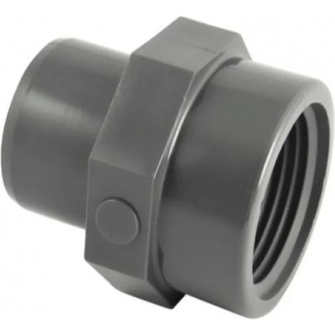 Racor de presión de PVC, macho 63 mm, hembra 50x60