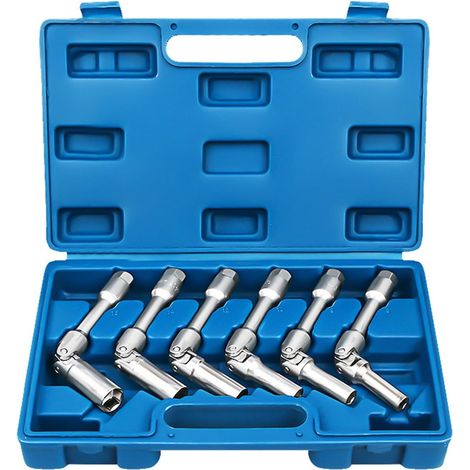 Set di 6 chiavi a bussola esagonali per candele auto, cacciavite universale con snodo universale quadro da 3/8". (1/5)