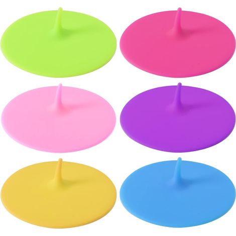 6 Pièces Couvercle de Tasse en Silicone 10cm - Coloré, Anti-poussière pour Thé et Café - Maison et Bureau (1/5)