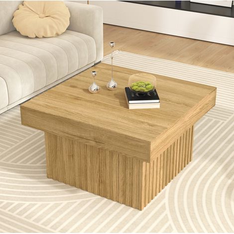 Mesa salón cuadrada funcional natural para casa hoy OKMYHOME (1/5)