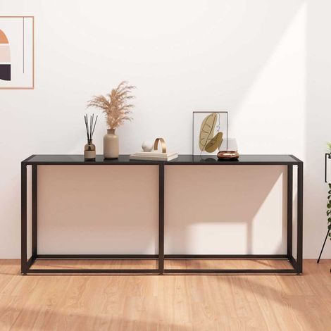 Table console Noir 180x35x75,5 cm Verre trempé (1/5)