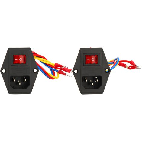2 pièces prise de courant mâle avec fusible 10A 6A 250V AC interrupteur à bascule IEC320 C14 Module d'entrée pour imprimante 3D (1/5)