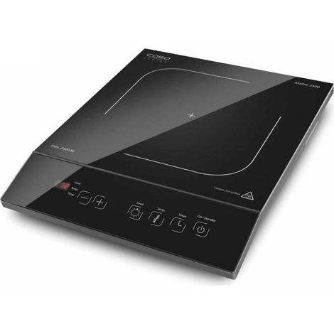 CASO Maitre 2400 - Piastra di cottura a induzione, 2400 W, Smart Control a 12 livelli, sensore touch, display digitale, timer, 60-240 °C, per pentole Ø 12-26 cm, design moderno e protezione contro il