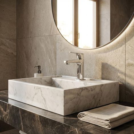 Miscelatore lavabo in ottone cromato con piletta – Iceberg  Piralla