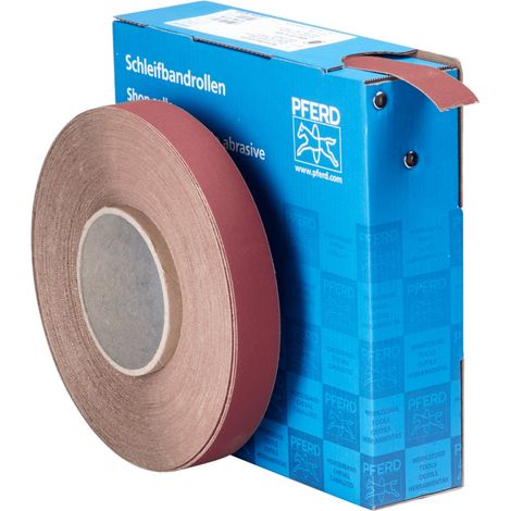 PFERD TOOLS Korund Schleifbandrolle Gewebe SBR Breite 25 mmxLänge 50m A400 für universelle Anwendung (1/3)
