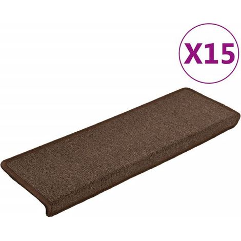 Marches d'escalier en 15 pièces, mesurant 65 x 21 x 4 cm, marron, cadre rectangulaire. (1/5)