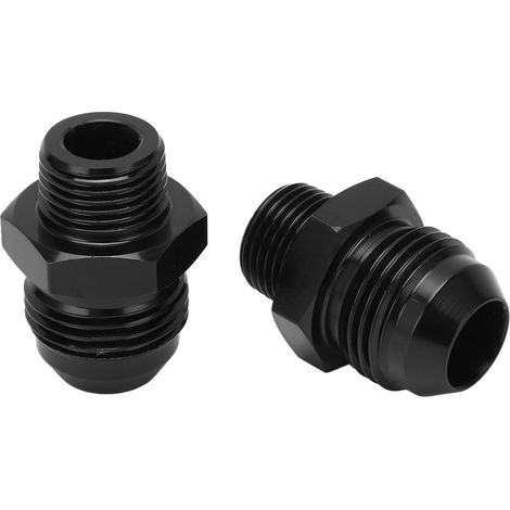 pièces Raccord droit 10AN vers 3/8 NPT Adaptateur de conduite de carburant Aluminium anodisé noir pour tuyaux d'huile, d'eau, de gaz (1/5)