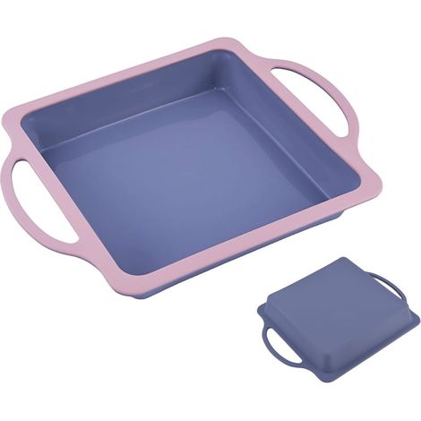 Stampo da forno in silicone, quadrato, 20 cm, rigido, con manici (1/3)