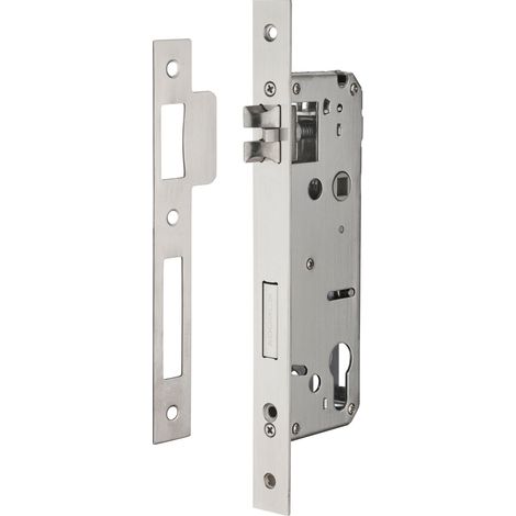 Serrure électrique encastrable pour porte d'intérieur – Entr'axe 85mm – Axe 45mm – Pêne inoxydable – Demi-tour réversible – Intelock