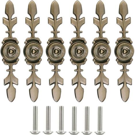 bouton commode 6 Pièces Boutons de Porte Bouton de Tiroir Poignee de Meuble Vintage Poignées de Placard Bouton de Porte Vintage Boutons de Poignée,P (1/4)