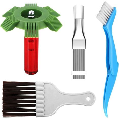 Brosse De Nettoyage Condenseur De Climatiseur, 4 PièCes Kit Nettoyage Climatisation Split, Brosse De Nettoyage D\'Ailerons De Climatisation, Peigne à Condensateur Climatiseur pour Les RéFrigéRateurs (1/5)