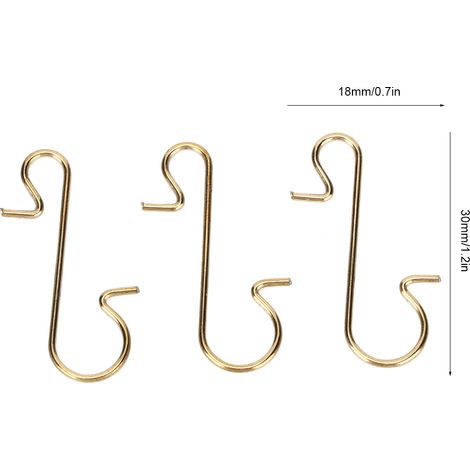 100 Crochets Métalliques en Forme de S pour Décorations de Noël et Accrochage Polyvalent (Doré) (1/5)
