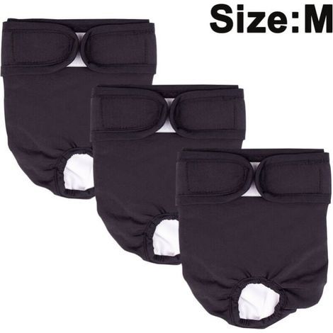 Cyslmuk – Lot de 3 couches lavables pour chien – Taille S/M/L – Très absorbantes et imperméables – Avec Velcro ajustable (1/5)
